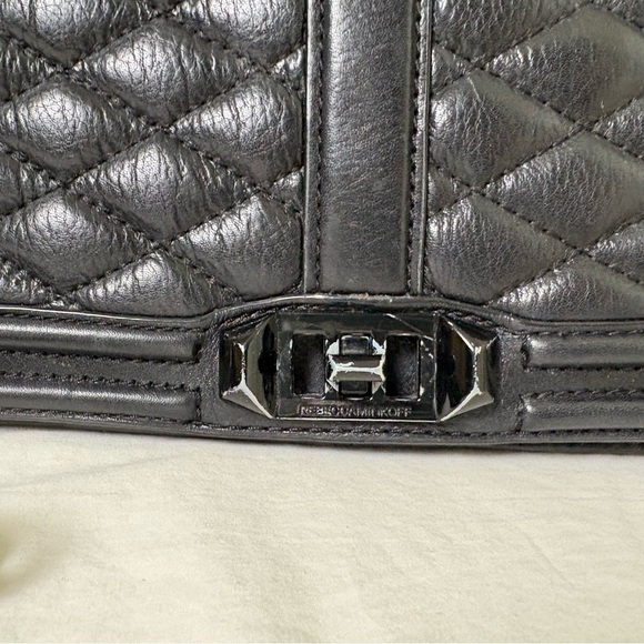 REBECCA MINKOFF Quilted Love Leather Crossbody Bag Purse Luxury Minimalist - Picture 7 of 17